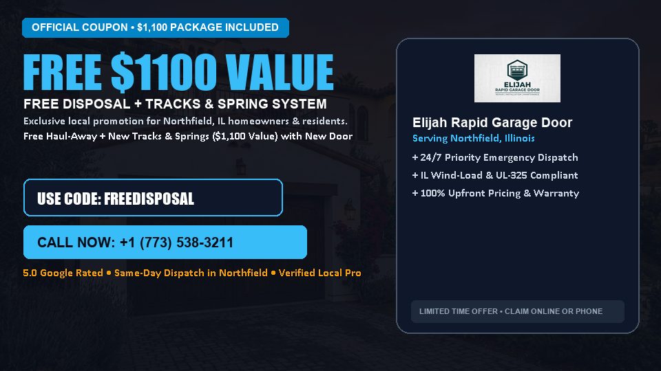 Elijah Rapid Garage Door FREE Haul-Away & Heavy-Duty Tracks with New Door in Northfield, IL